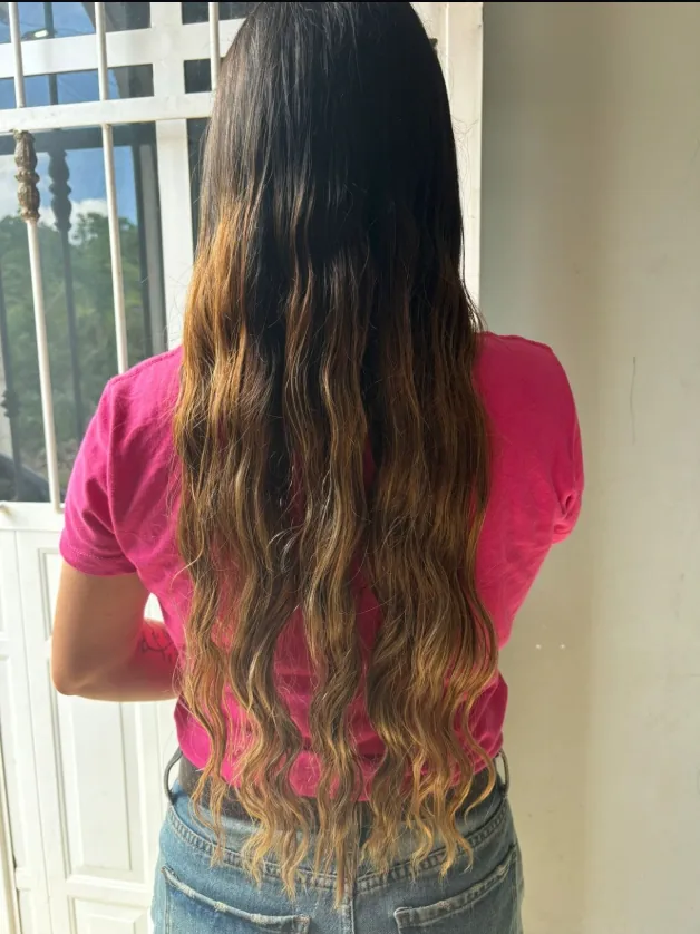 Antes de corrección de color con puntas claras